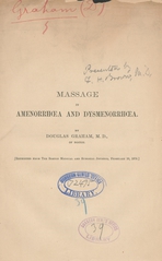 Massage in amenorrhœa and dysmenorrhœa