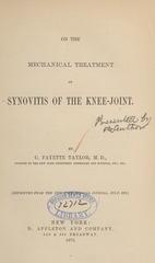 On the mechanical treatment of synovitis of the knee-joint