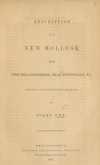 Description of a new mollusk from the red sandstone, near Pottsville, Pa