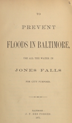 To prevent floods in Baltimore, use all the water in Jones Falls for city purposes
