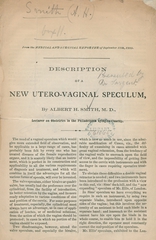 Description of a new utero-vaginal speculum