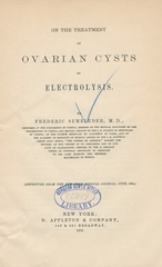On the treatment of ovarian cysts by electrolysis
