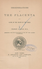 Degenerations of the placenta as a cause of the death of the child