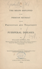 On the means employed at the Preston Retreat for the prevention and treatment of puerperal diseases