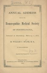 Annual address before the Homœopathic Medical Society of Pennsylvania: delivered at Harrisburg, February 1, 1871