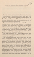 Clinics at the Infirmary for Nervous Diseases