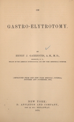On gastro-elytrotomy