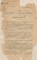 Laws regulating the practice of medicine in North Carolina