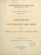Photographs illustrating rare books in the Library of the Surgeon General's Office (Volume 2)