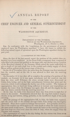 Annual report of the chief engineer and general superintendent of the Washington Aqueduct: Department of the Interior, Office of the Washington Aqueduct, Washington, D.C., October 1, 1864