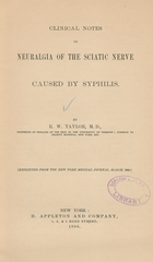 Clinical notes on neuralgia of the sciatic nerve caused by syphilis