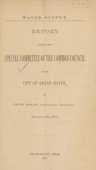 Water supply: report made to the Special Committee of the Common Council of the City of Grand Haven
