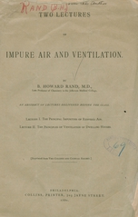 Two lectures on impure air and ventilation