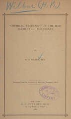 "Chemical restraint" in the management of the insane