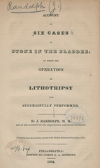 Account of six cases of stone in the bladder, in which the operation of lithotripsy was successfully performed