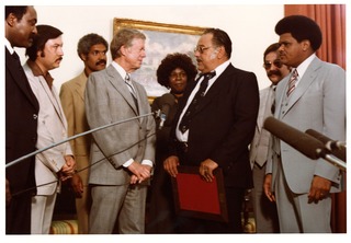 [President Jimmy Carter with guests at the White House]