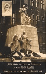 Memorial erected in Brussels to Miss Edith Cavell: killed by the Germans 12 August 1915