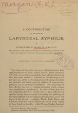 A contribution to the study of laryngeal syphilis