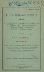 The thermantidote: an instrument for preventing the evil effects of heat from Paquelin's thermo-cautery when operating in deep cavities