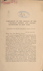 Comparison of the results of the caesarean section and laparo-elytrotomy in New York