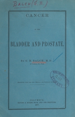 Cancer of the bladder and prostate