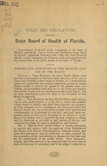 Rules and regulations of the State Board of Health of Florida