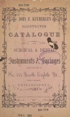 John F. Kuemerle's illustrated catalogue of surgical & dental instruments & syringes
