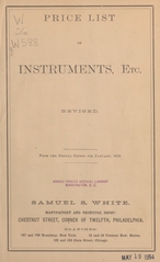 Price list of instruments, etc