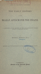 The early history of the McLean Asylum for the Insane: a criticism of the report of the Massachusetts State Board of Health for 1877