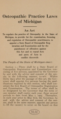 Osteopathic practice laws of Michigan