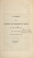 An inquiry into the pathology and treatment of varices