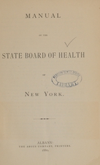 Manual of the State Board of Health of New York
