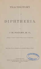 Tracheotomy in diphtheria