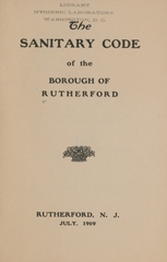 The sanitary code of the Borough of Rutherford