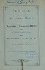 Address delivered at the third annual meeting of the Association of Alumni and Officers of the medical department of the University of Buffalo