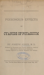 Poisonous effects of cyanide of potassium