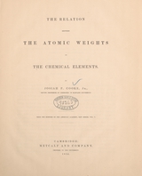 The relation between the atomic weights of the chemical elements