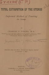 Total extirpation of the uterus: improved method of treating the stump