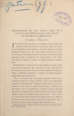 Examination of the spinal cord in a case of poliomyelitis of the adult, of two months standing