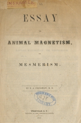 An essay on animal magnetism, or mesmerism