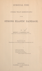 Surgical uses other than haemostatic of the strong elastic bandage