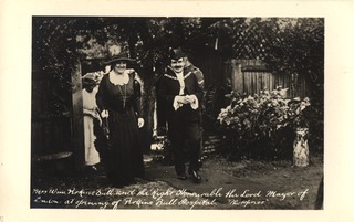 Mrs. Wm. Perkins Bull and the Right Honourable the Lord Mayor of London at the opening of Perkins Bull Hospital