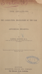 The relations of the conducting mechanism of the ear to abnormal hearing