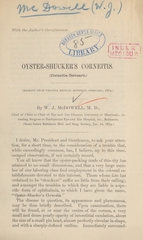 Oyster-shucker's corneitis: (corneitis ostrearii)