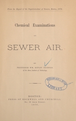 Chemical examinations of sewer air