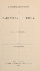 Enumeration, classification, and causation of idiocy