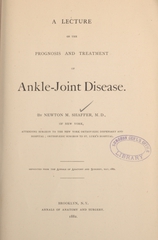 A lecture on the prognosis and treatment of ankle-joint disease