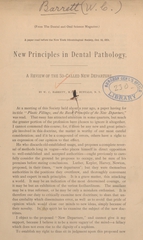 New principles in dental pathology: a review of the so-called new departure