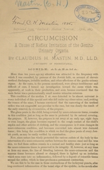 Circumcision: a cause of reflex irritation of the genito-urinary organs