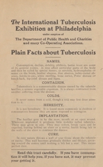 Plain facts about tuberculosis